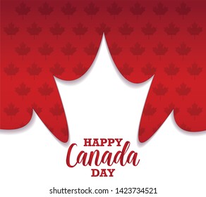 pattern for happy canada day with maple leafs