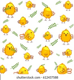 Pattern Happy Easter Chikens