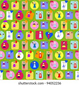 Pattern with happy kids