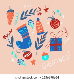  pattern Happy New Year 2020 - New Year Shining background doodle style