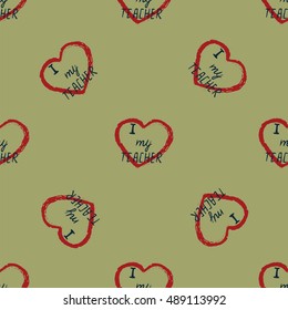 pattern happy Teachers' Day Hand sketch lettering I love my teacher vector