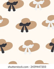Pattern hat on light pink background.