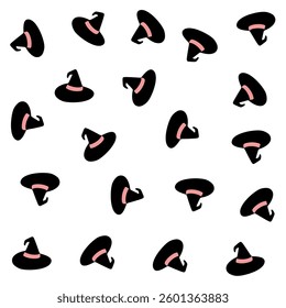 a pattern of hats and a hat with a bow