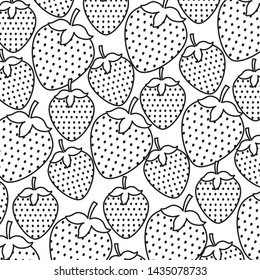 pattern of healthy strawberries fruits