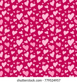 Pattern heart background. Valentines day vector background, romantic love vector simple texture.