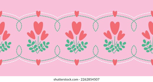 Muster Herzbukett oder Herzensbouquet. Herzförmige Blume, Cute Doodle minimaler handgezeichneter Cartoon für die Verzierung der Hochzeitskarte, Valentinstag, Tattoo, Logo, Aufkleber und Liebesgeschichte Konzept
