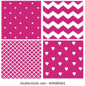 pattern with heart icons and dots 