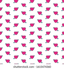 Pattern of a heart. Image of a heart with repeated arrow for Valentine's day. Modular Image Editable vector.