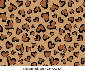 
pattern heart leopard background trendy print for clothes, paper, fabric