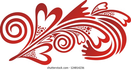 Pattern heart red valentines day vector illustration