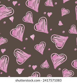 Pattern with a heart for Valentine's Day for textiles, labels, geometric style templates. Pink is a modern color.