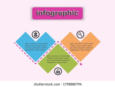 Pattern heart vector template design icon for illustration. Planning presentation business infographic template with 3 options. Creative concept plan use for web banner, diagram, layout, workflows.