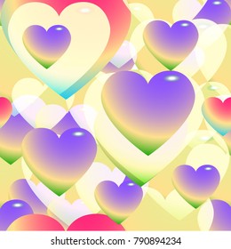 Pattern of hearts. Abstract background. Vector design.