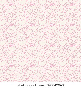 The pattern of hearts and arrows painted on hands
