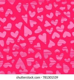 a pattern of hearts. background for Valentine's day.drawn hearts
