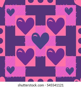 pattern with hearts big and small