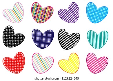 Pattern with hearts. Bright picture of love. Vector illustration