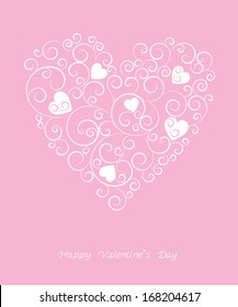 Pattern with hearts by St. Valentine's Day