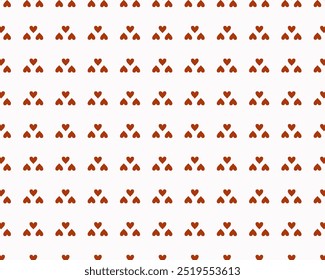 Pattern with hearts, ethnic pattern with asmall red hearts on a light background, regular uniform print, vector seamless background, cute pattern for Valentine's Day decoration, printing on fabrics