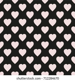 Pattern with hearts. Flat Scandinavian style for print on fabric, gift wrap, web backgrounds, scrap booking, patchwork  Vector illustration Seamless background