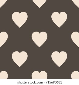 Pattern with hearts. Flat Scandinavian style for print on fabric, gift wrap, web backgrounds, scrap booking, patchwork  Vector illustration Seamless background