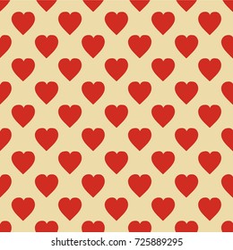 Pattern with hearts. Flat Scandinavian style for print on fabric, gift wrap, web backgrounds, scrap booking, patchwork  Vector illustration Seamless background