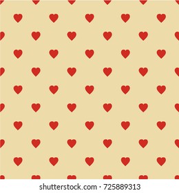 Pattern with hearts. Flat Scandinavian style for print on fabric, gift wrap, web backgrounds, scrap booking, patchwork  Vector illustration Seamless background
