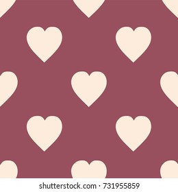 Pattern with hearts. Flat Scandinavian style for print on fabric, gift wrap, web backgrounds, scrap booking, patchwork  Vector illustration Seamless background