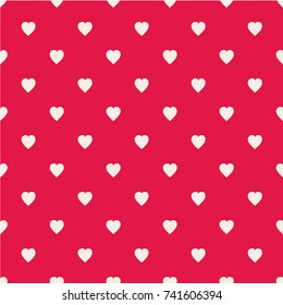 Pattern with hearts. Flat Scandinavian style for print on fabric, gift wrap, web backgrounds, scrap booking, patchwork  Vector illustration Seamless background