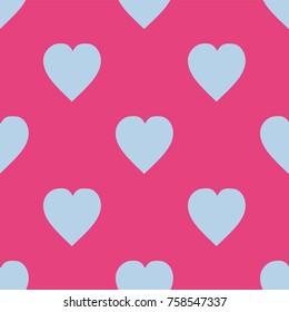 Pattern with hearts. Flat Scandinavian style for print on fabric, gift wrap, web backgrounds, scrap booking, patchwork  Vector illustration Seamless background