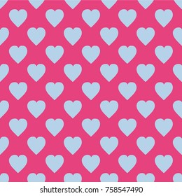 Pattern with hearts. Flat Scandinavian style for print on fabric, gift wrap, web backgrounds, scrap booking, patchwork  Vector illustration Seamless background
