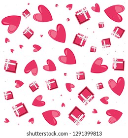 pattern of hearts with gifts