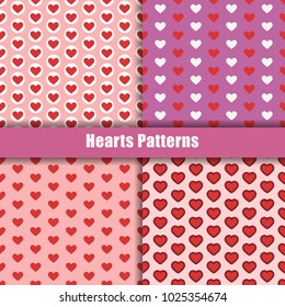 Pattern hearts pattern on a pink background
