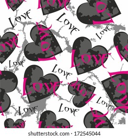 pattern with hearts on a white background