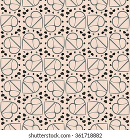 Pattern with hearts in panties. Valentine's day background.