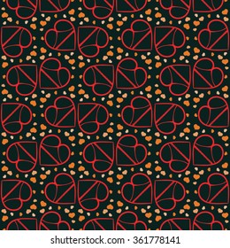 Pattern with hearts in panties. Valentine's day background.
