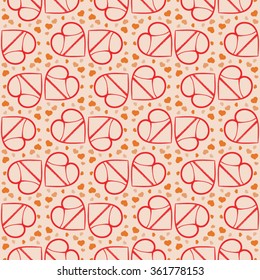 Pattern with hearts in panties. Valentine's day background.