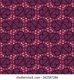 Pattern with hearts in panties. Valentine's day background.