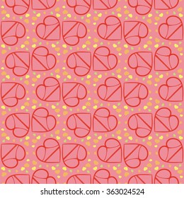 Pattern with hearts in panties. Valentine's day background.
