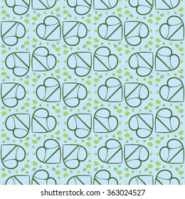 Pattern with hearts in panties. Valentine's day background.