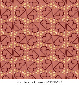 Pattern with hearts in panties. Valentine's day background.