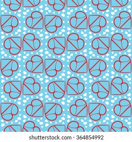 Pattern with hearts in panties. Valentine's day background.
