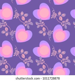 Pattern with hearts and roses for the wedding, birthday and the holy valentine.