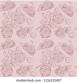 Pattern with hearts and roses for the wedding, birthday and the holy valentine.