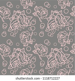 Pattern with hearts and roses for the wedding, birthday and the holy valentine