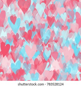 Pattern of hearts. Seamless background. Hearts illustration.