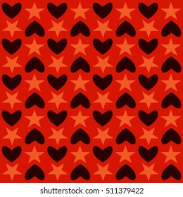Pattern of hearts and stars in a staggered