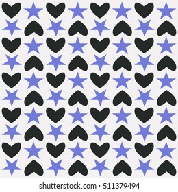 Pattern of hearts and stars in a staggered