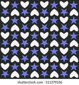 Pattern of hearts and stars in a staggered