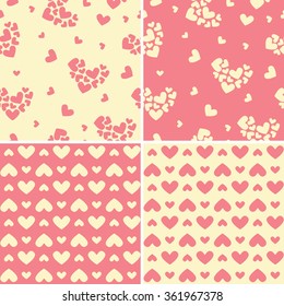 Pattern with hearts, Valentine day, March 8